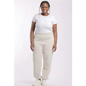 Lazypants Sweatpants High-waisted Wide Waistband Greyish Bone Women's Size L